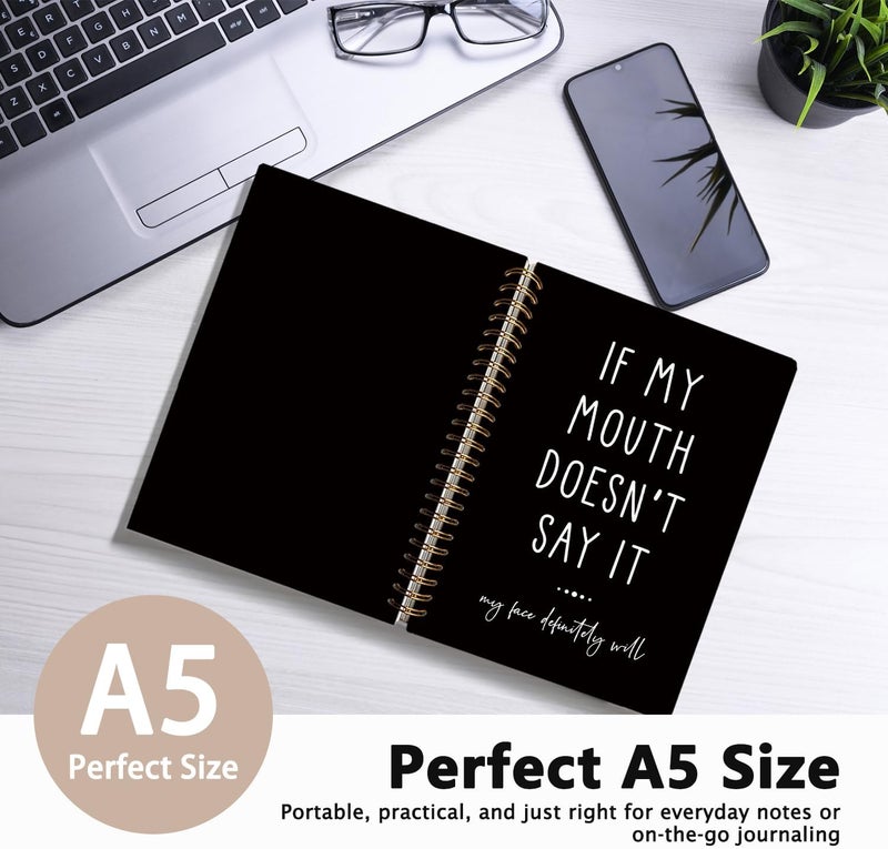 WLIANG Sarcastic Spiral Notebook for Work, Funny Office Gifts for Coworkers, Funny Notebooks Journalfor Work, Office Humor Gifts, Black Hardcover Notebooks 5.5x8.3 Inch - Image 2